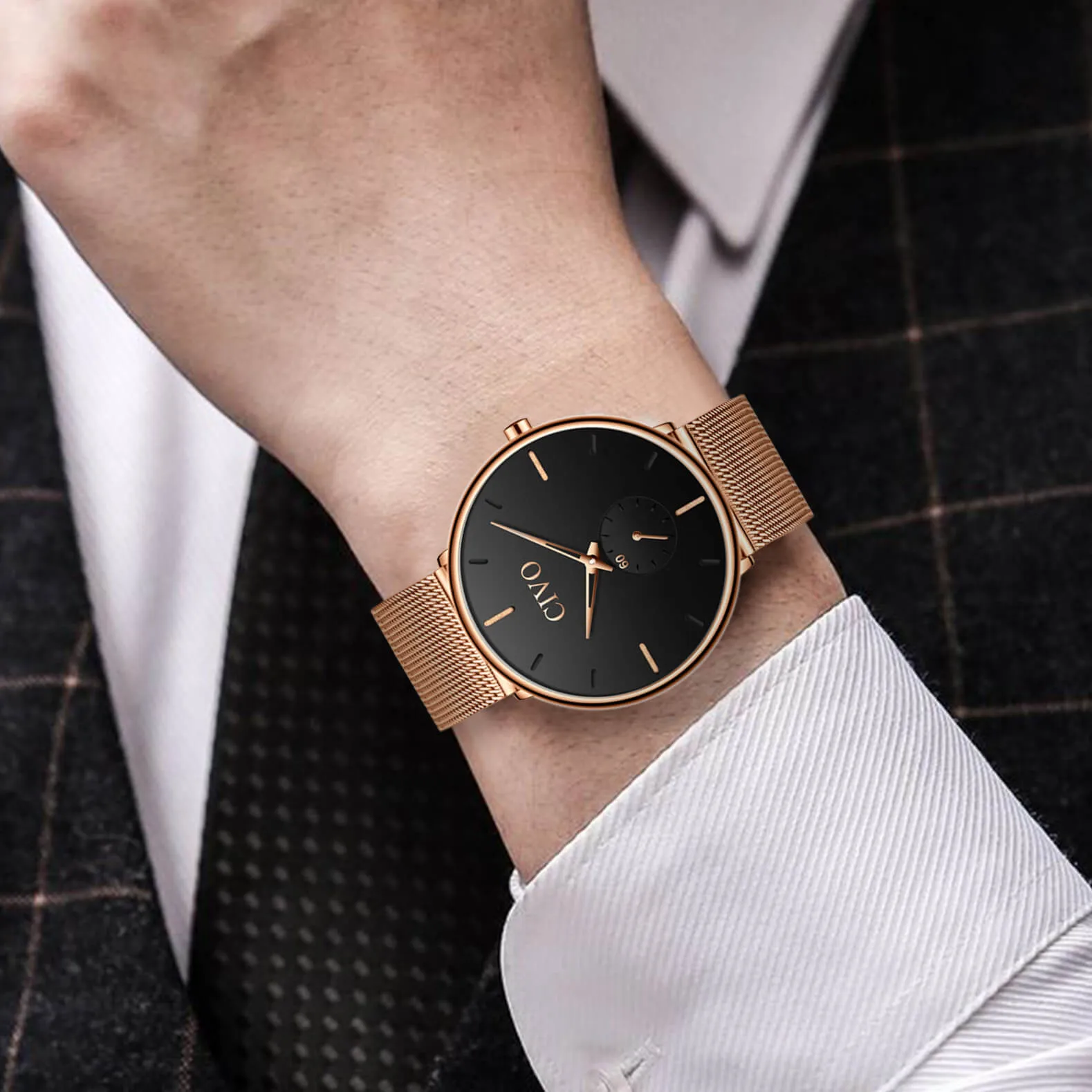 0124C | Quartz Men Watch | Mesh Band