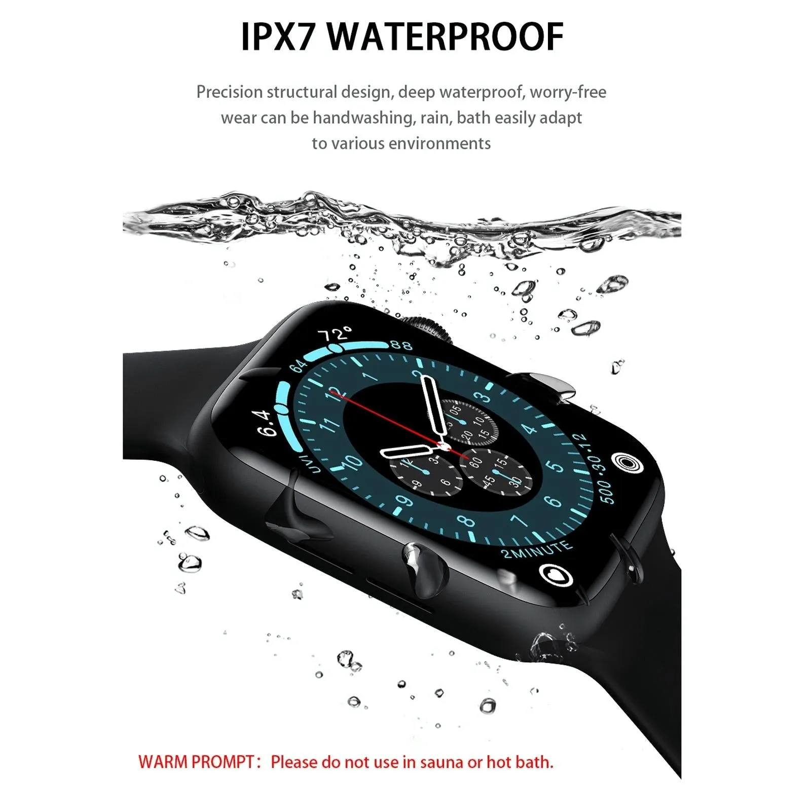 1.75 Inch Full Screen Ip67 Waterproof Smart Watch Support Sleep Monitor / Heart Rate Monitor / Bluetooth Call