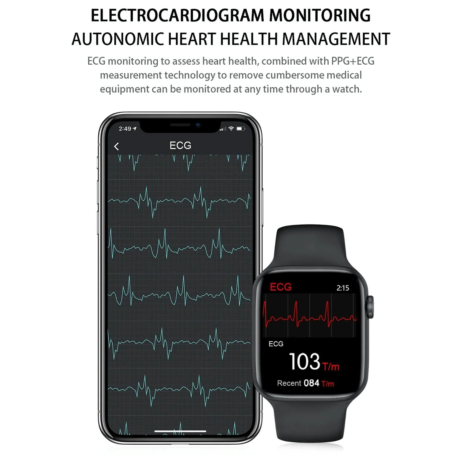 1.75 Inch Full Screen Ip67 Waterproof Smart Watch Support Sleep Monitor / Heart Rate Monitor / Bluetooth Call
