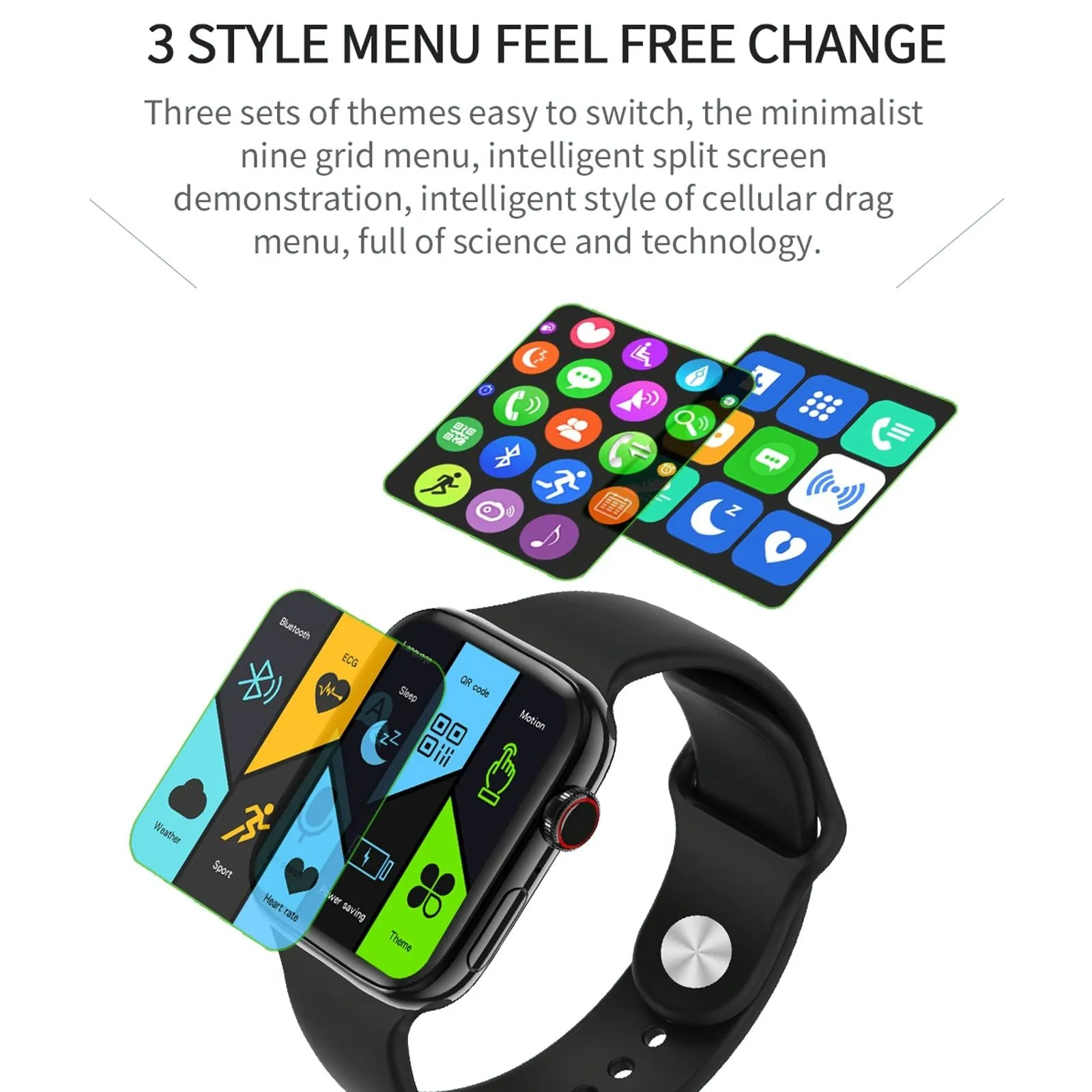 1.75 Inch Full Screen Ip67 Waterproof Smart Watch Support Sleep Monitor / Heart Rate Monitor / Bluetooth Call