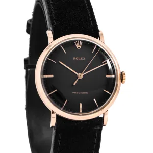 1950's Vintage Rolex Precision Ref. 9659 Watch in Solid 18k Rose Gold (# 14945)