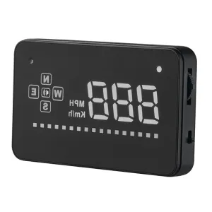 3.5 Inch Gps Car Hud Speed Alarm Compass Km / Miles Black