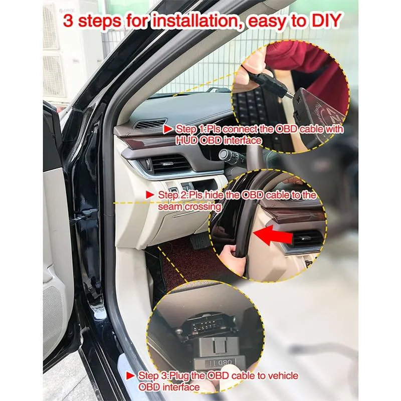 4 Inch Obd2 Gps Head Up Display Car Speed Revolving Speed Water Temp Battery Voltage Running Speed & Distance
