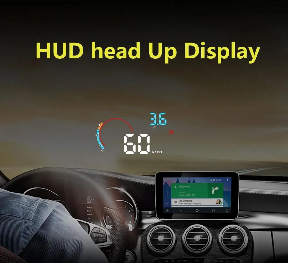 4 Inch Obd2 Gps Head Up Display Car Speed Revolving Speed Water Temp Battery Voltage Running Speed & Distance