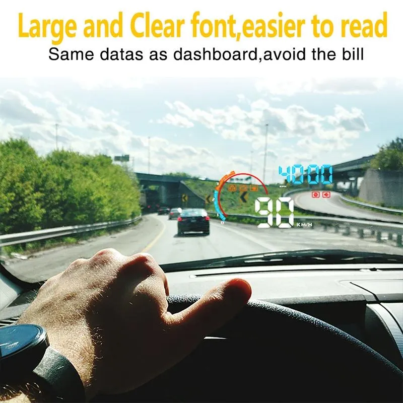 4 Inch Obd2 Gps Head Up Display Car Speed Revolving Speed Water Temp Battery Voltage Running Speed & Distance