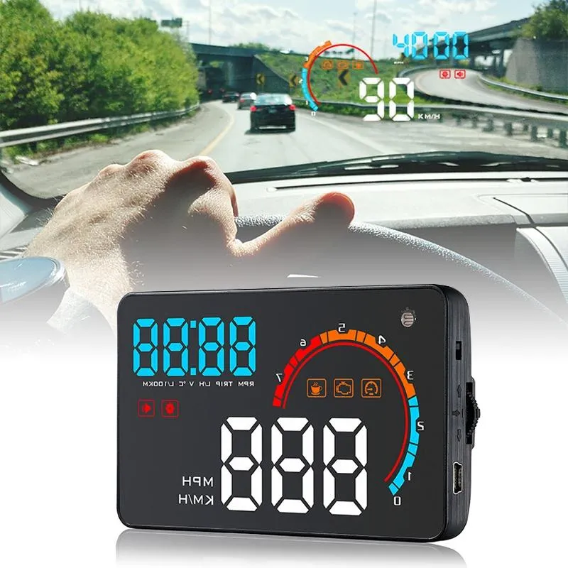 4 Inch Obd2 Gps Head Up Display Car Speed Revolving Speed Water Temp Battery Voltage Running Speed & Distance