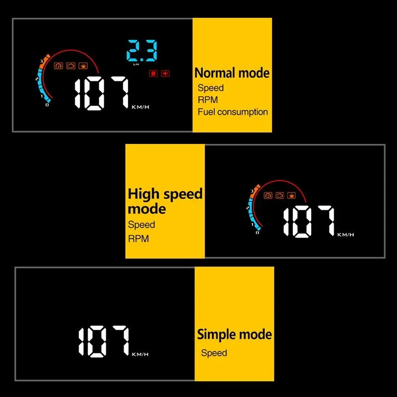 4 Inch Obd2 Gps Head Up Display Car Speed Revolving Speed Water Temp Battery Voltage Running Speed & Distance