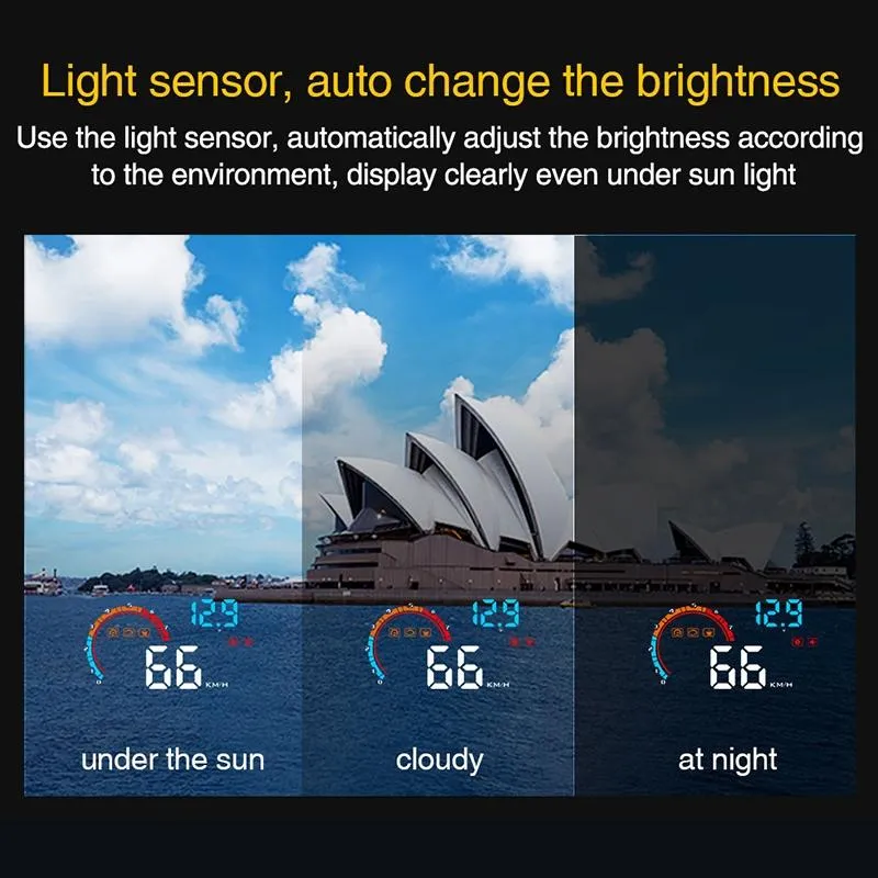 4 Inch Obd2 Gps Head Up Display Car Speed Revolving Speed Water Temp Battery Voltage Running Speed & Distance