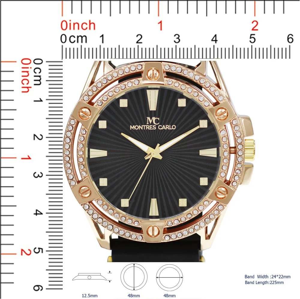 5403 - Montres Carlo Watch with Silicone Band