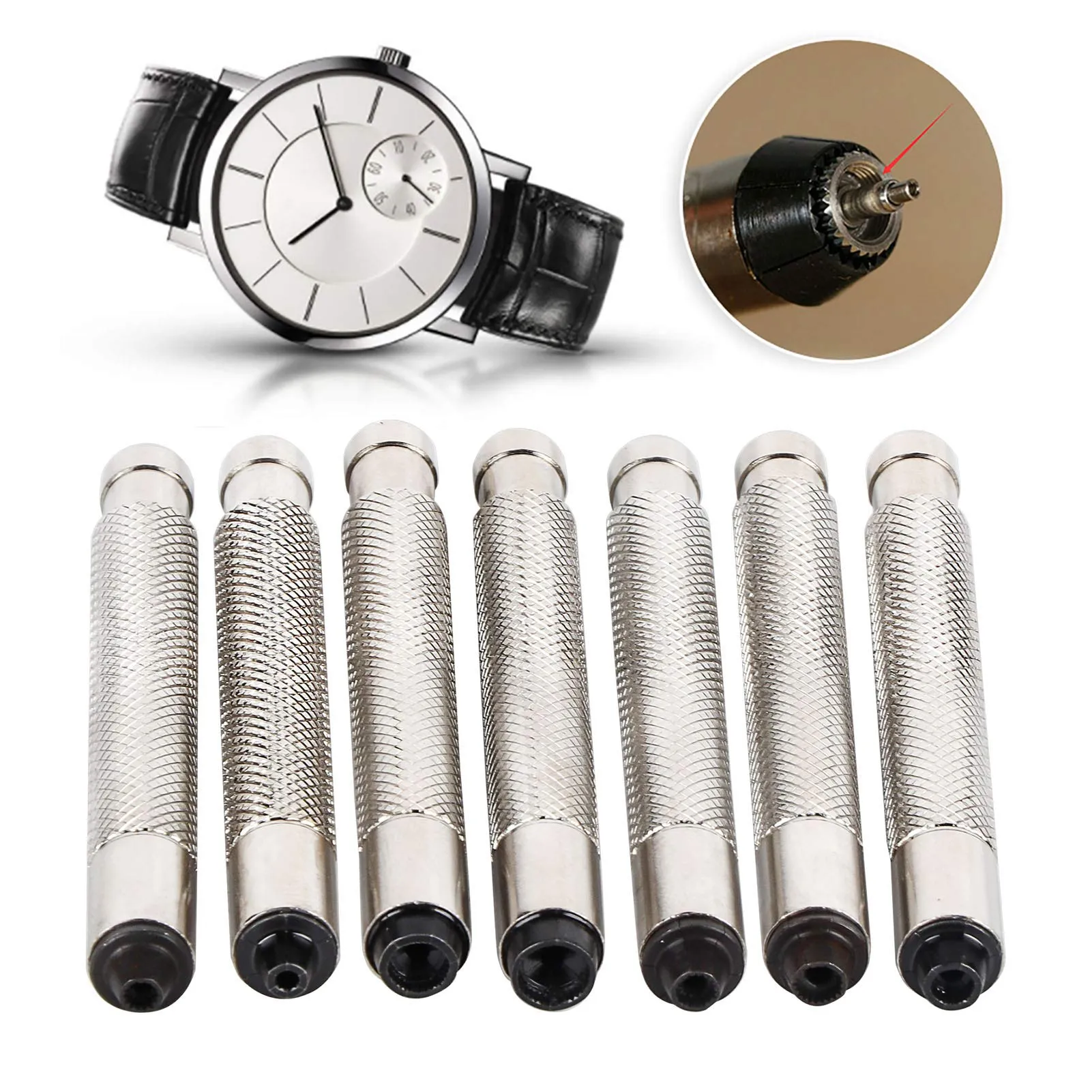7pcs 3.0-7.0 Watch Crown Winder Screw,Remove Watch Crown Watch Head,Professional Watch Repairing Tool,for Most Watches Crown Disassembly