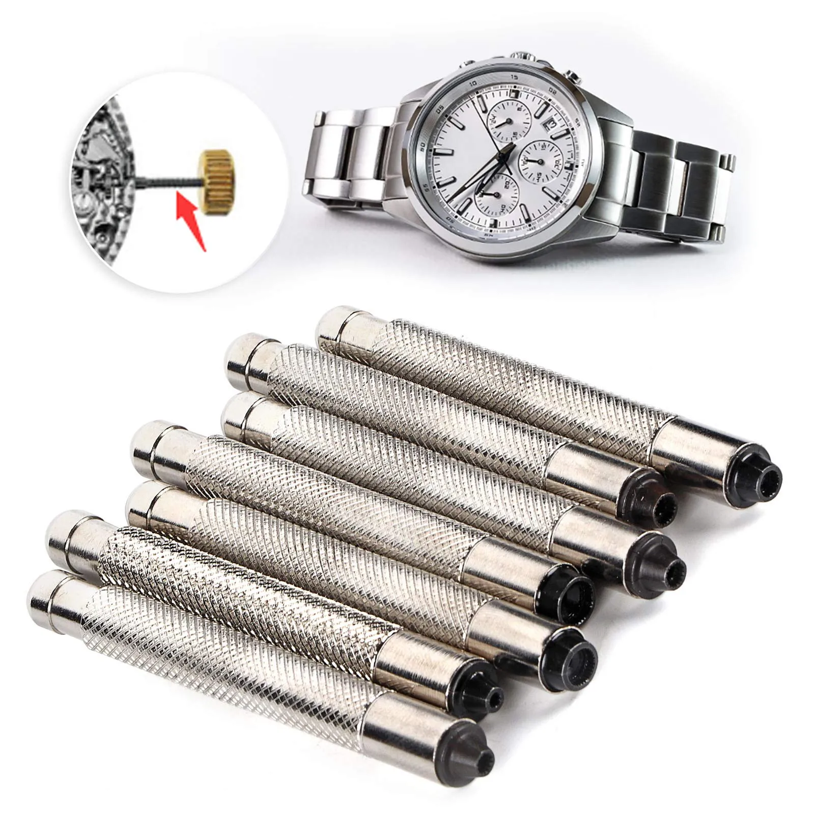 7pcs 3.0-7.0 Watch Crown Winder Screw,Remove Watch Crown Watch Head,Professional Watch Repairing Tool,for Most Watches Crown Disassembly