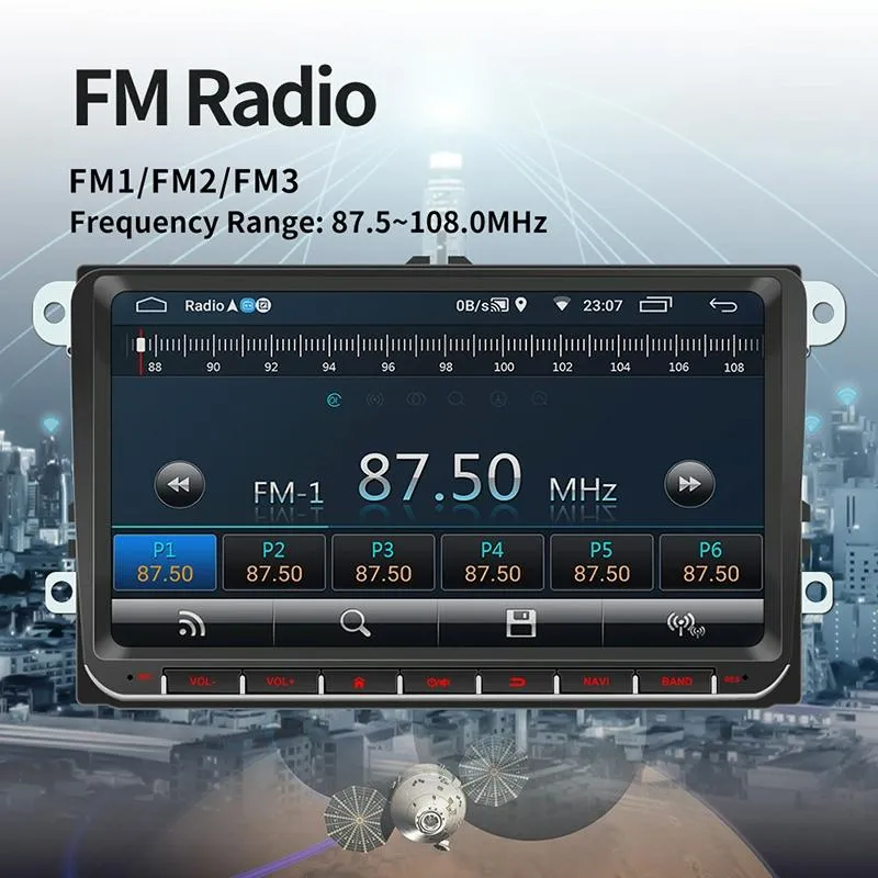 9 Inch Car Hd Radio Receiver Mp5 Player For Volkswagen - Fm Bluetooth Tf Card Gps Wifi - 1Gb   16Gb