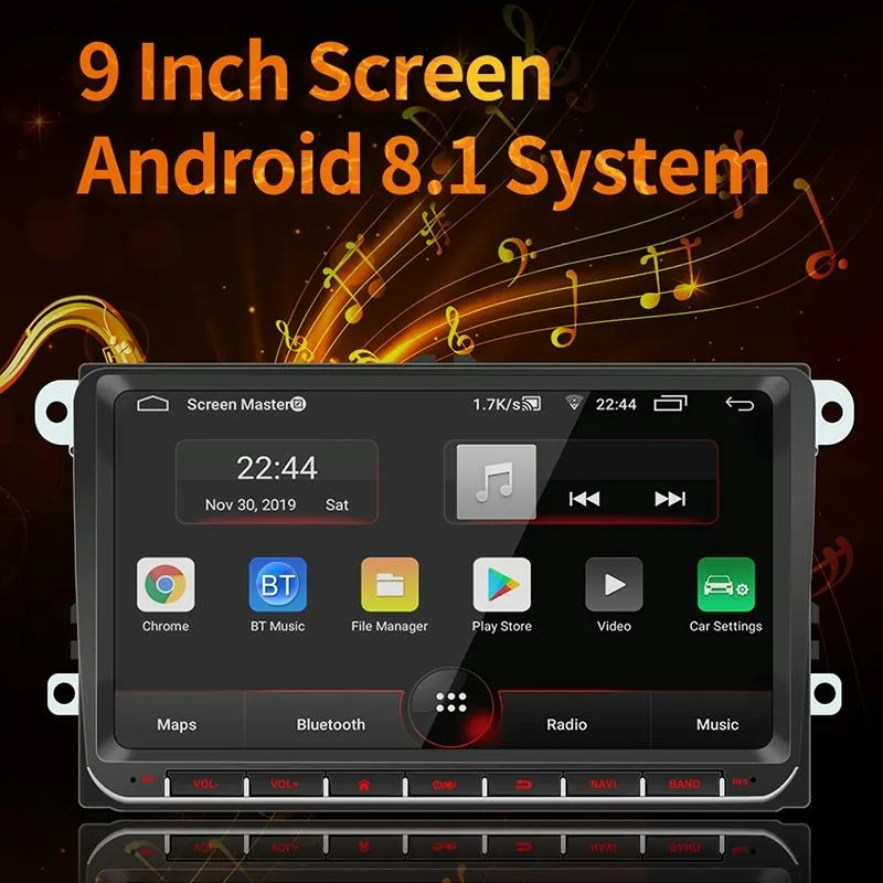 9 Inch Car Hd Radio Receiver Mp5 Player For Volkswagen - Fm Bluetooth Tf Card Gps Wifi - 1Gb   16Gb