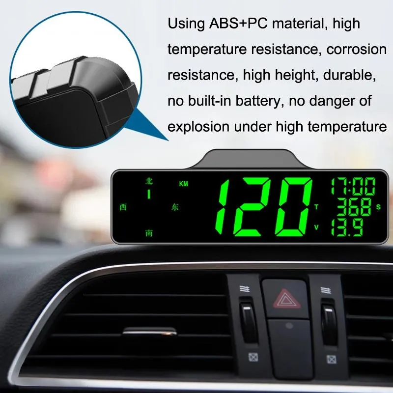 9 Inch Car Hud Gps Speedometer W / Compass Multifunction Display