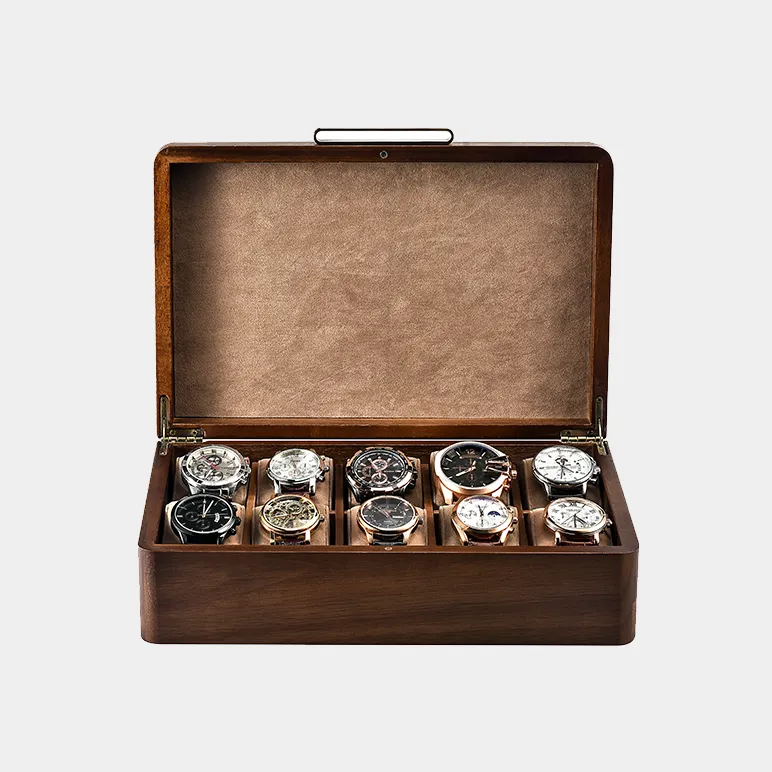 Acacia Wood Watch Box Organizer with 10 Slots for Watches