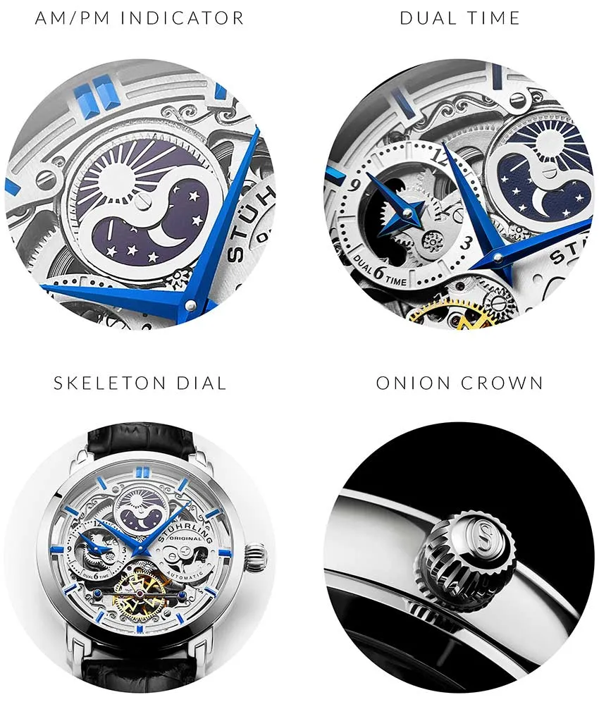 Anatol Dual Time 371 Automatic 46mm Skeleton
