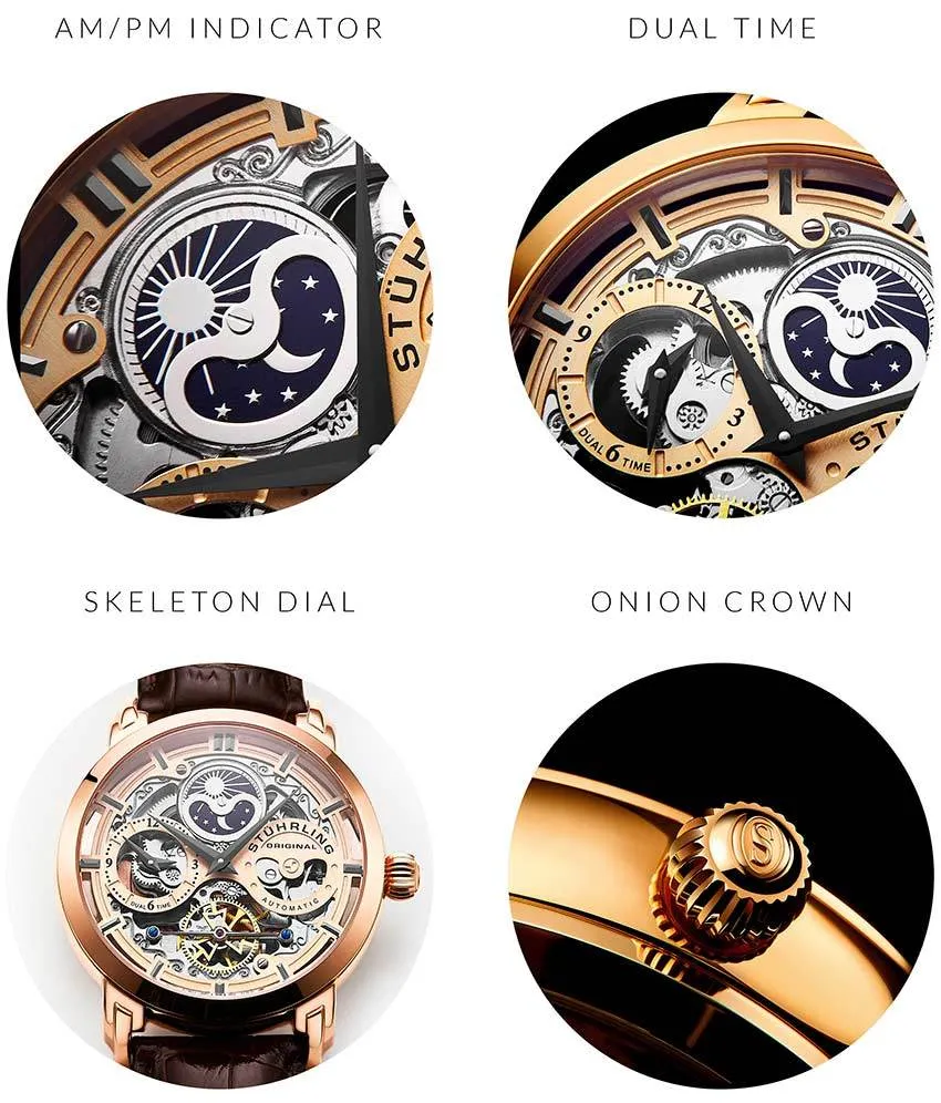 Anatol Dual Time 371 Automatic 46mm Skeleton