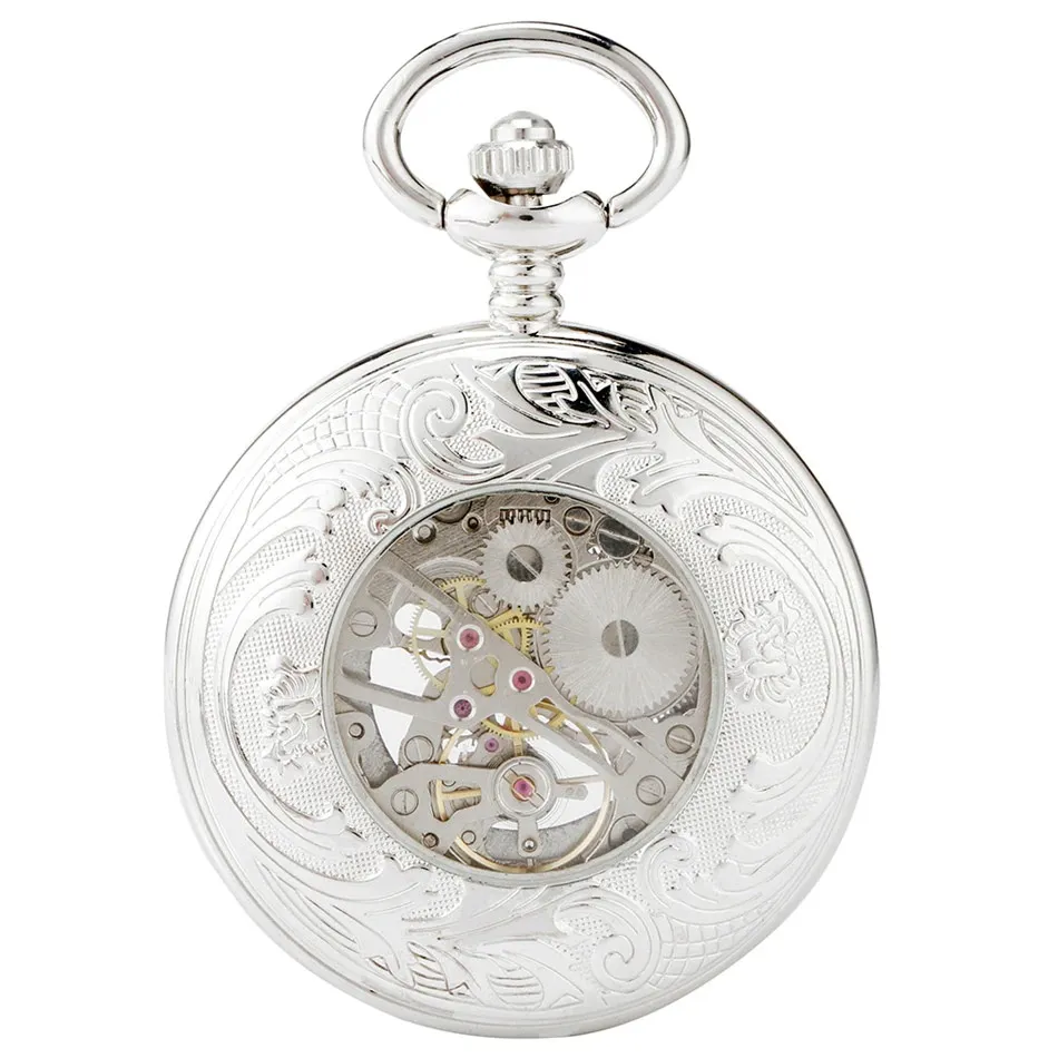 Antique Mechanical Hand Wind Pocket Watch / Exquisite Clock with Display of Blue Roman Numerals