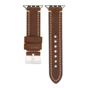 Apple Band - Leather Border Stitch - Saddle Brown