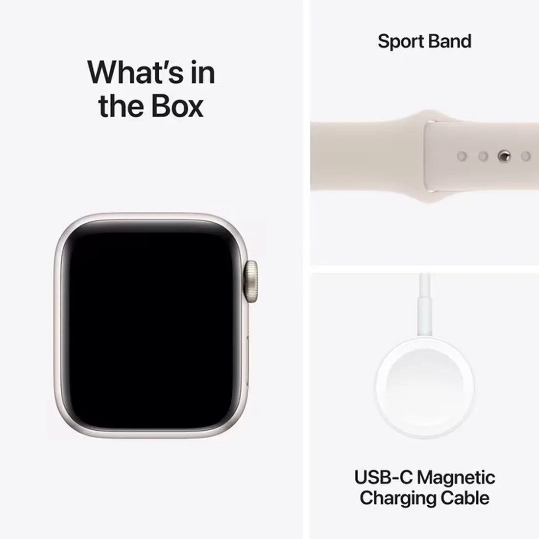 Apple Watch SE 40mm Aluminium Case GPS   Cellular Sport Band - Starlight - AU Version