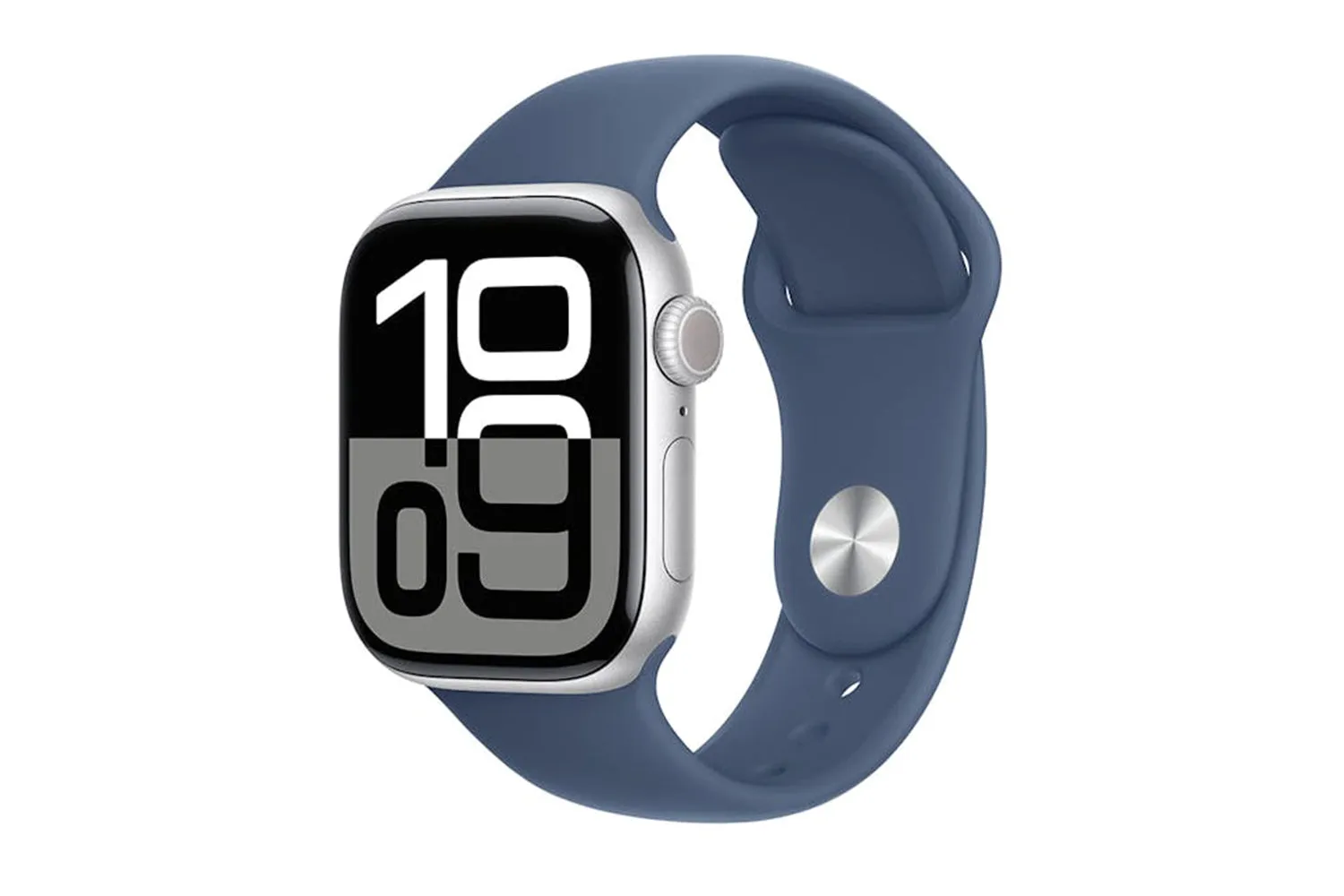 Apple Watch Series 10 | 46mm | Silver Aluminium Case Denim Sport Band S/M