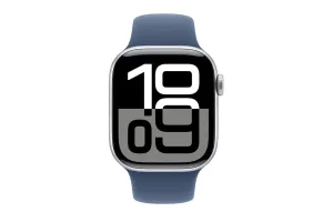 Apple Watch Series 10 | 46mm | Silver Aluminium Case Denim Sport Band S/M