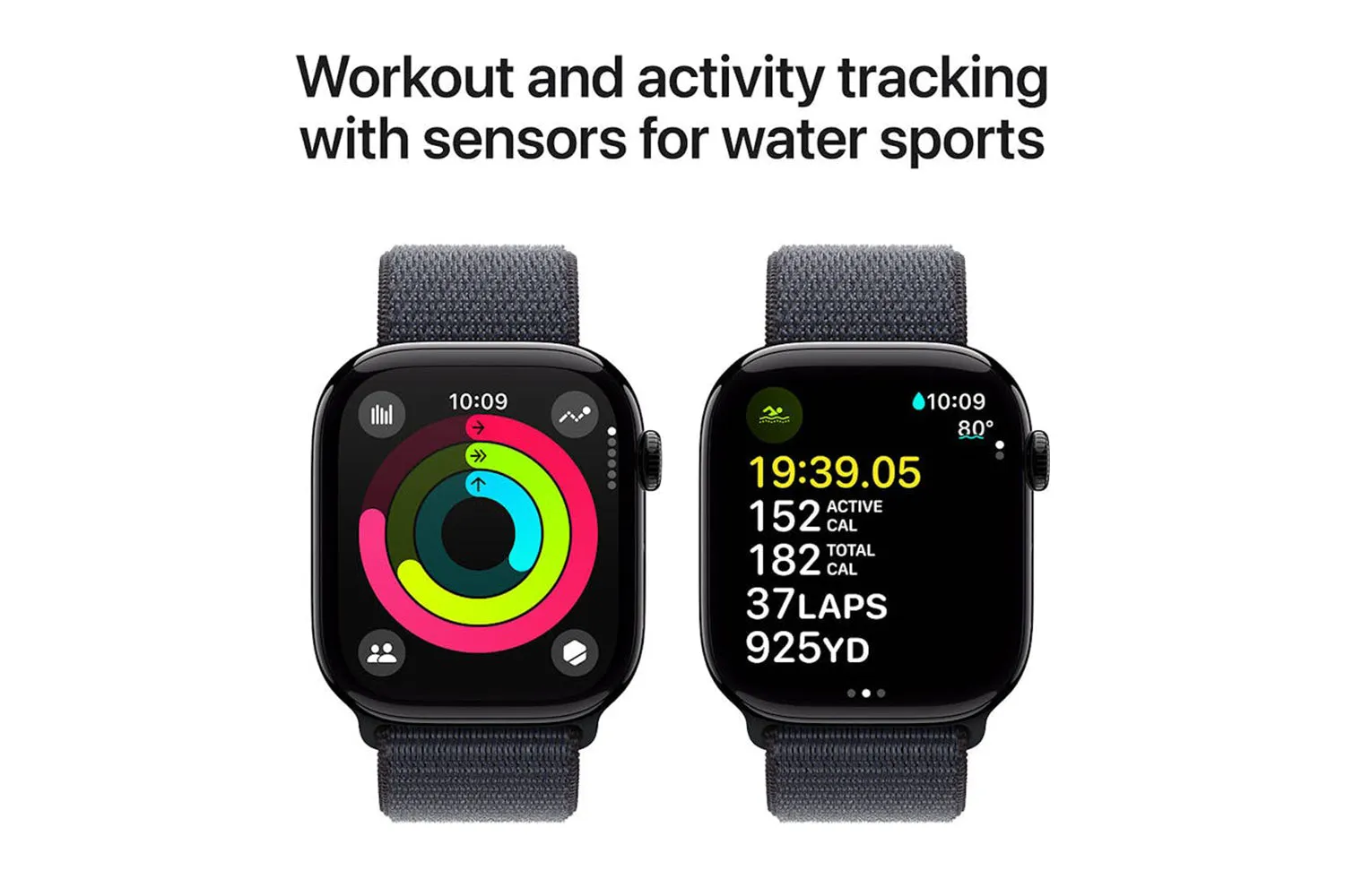 Apple Watch Series 10 GPS | 46mm | Jet Black Aluminium Case with Ink Sport Loop