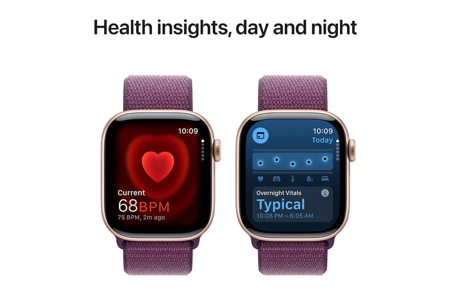 Apple Watch Series 10 GPS   Cellular | 42mm | Rose Gold Aluminium Case with Plum Sport Loop