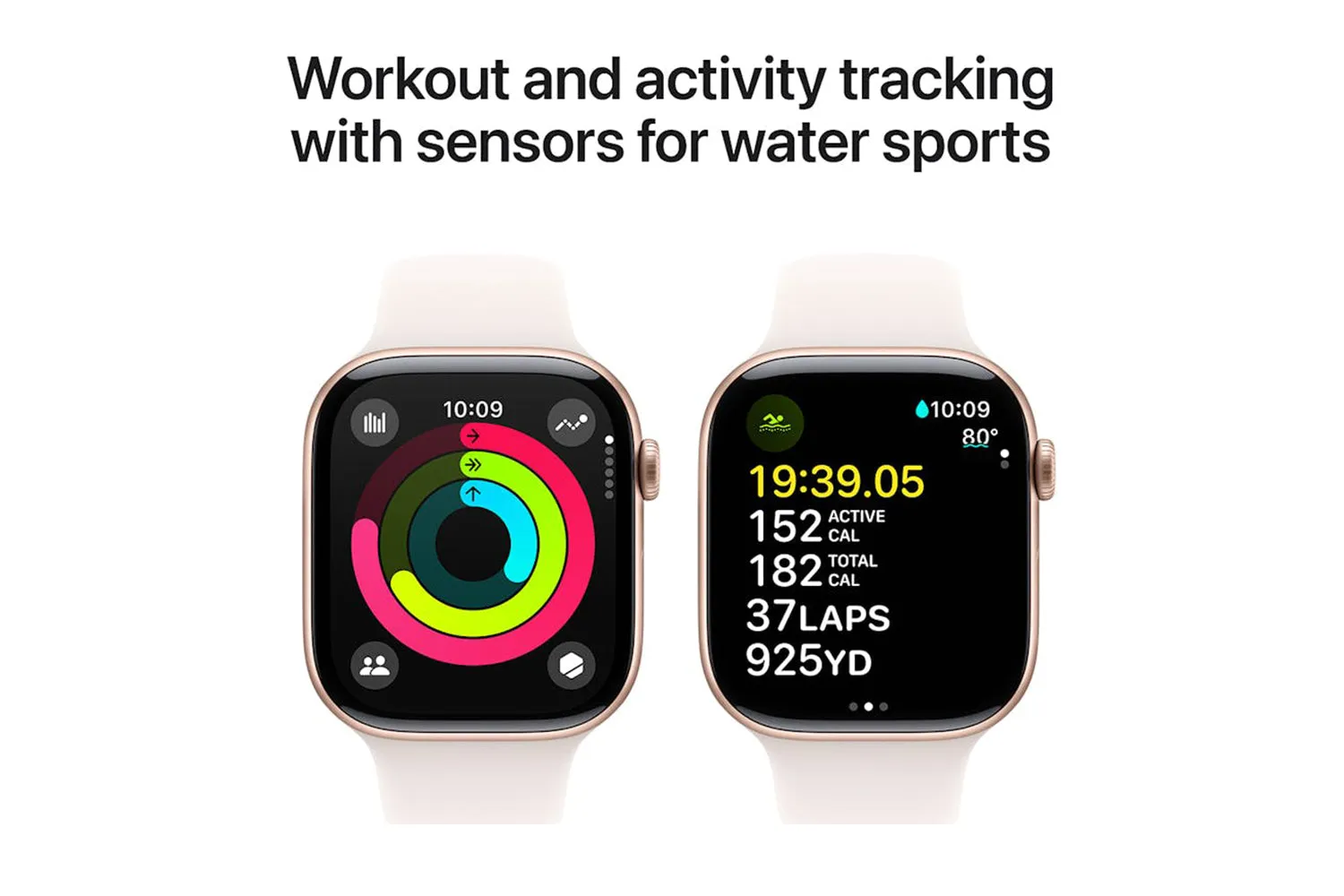Apple Watch Series 10 GPS   Cellular | 46mm | Rose Gold Aluminium Case with Light Blush Sport Band S/M