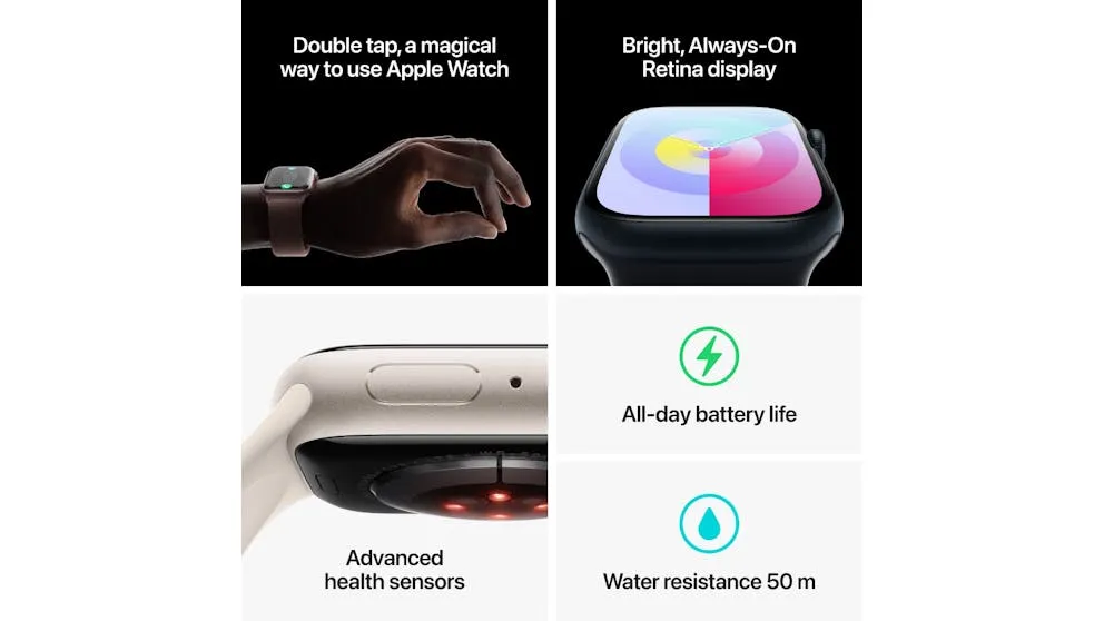 Apple Watch Series 9 45mm (GPS   Cellular) Midnight Aluminium Case with Midnight Sport Band (S/M)
