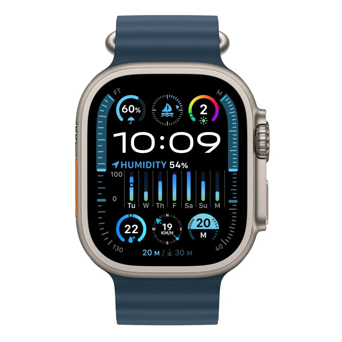 Apple Watch Ultra 2 49mm Titanium Case GPS   Cellular Blue Ocean Band - Open Never Used (AU Version)