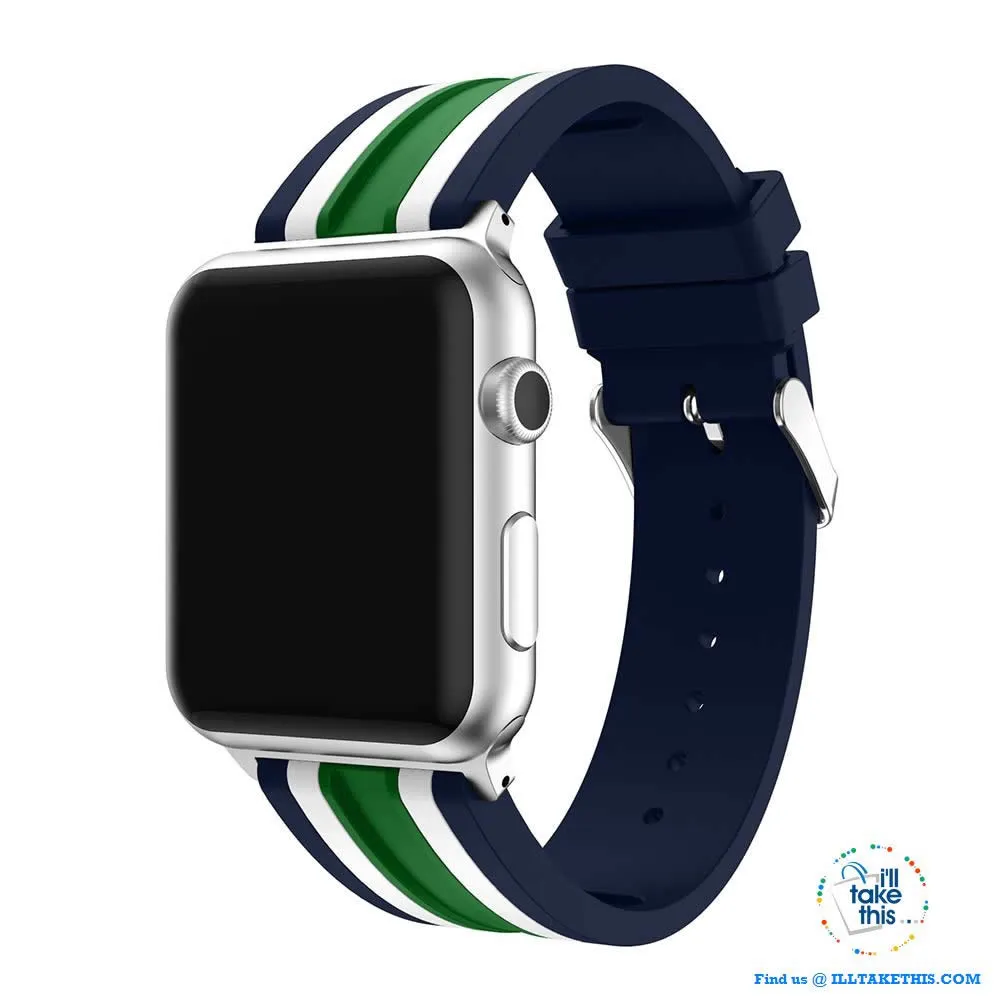 Apple Watchband, Colorful Silicone wrist strap suit Apple Series 4 down 38mm & 42mm