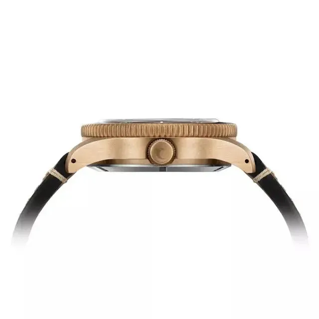 Aquatico Bronze Sea Star Black Dial Watch (Green Ceramic Bezel)