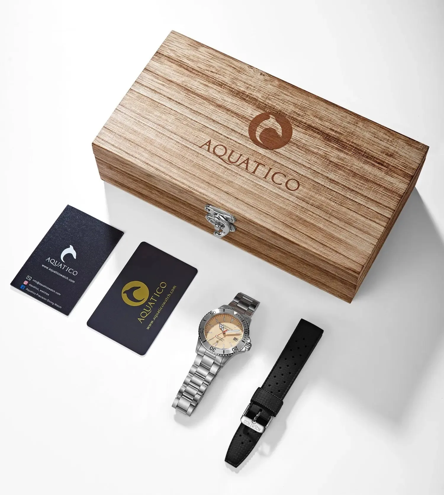 Aquatico Dolphin 38mm Dive Watch Cream Dial (NH35)