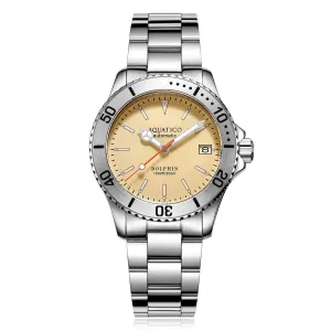 Aquatico Dolphin 38mm Dive Watch Cream Dial (NH35)