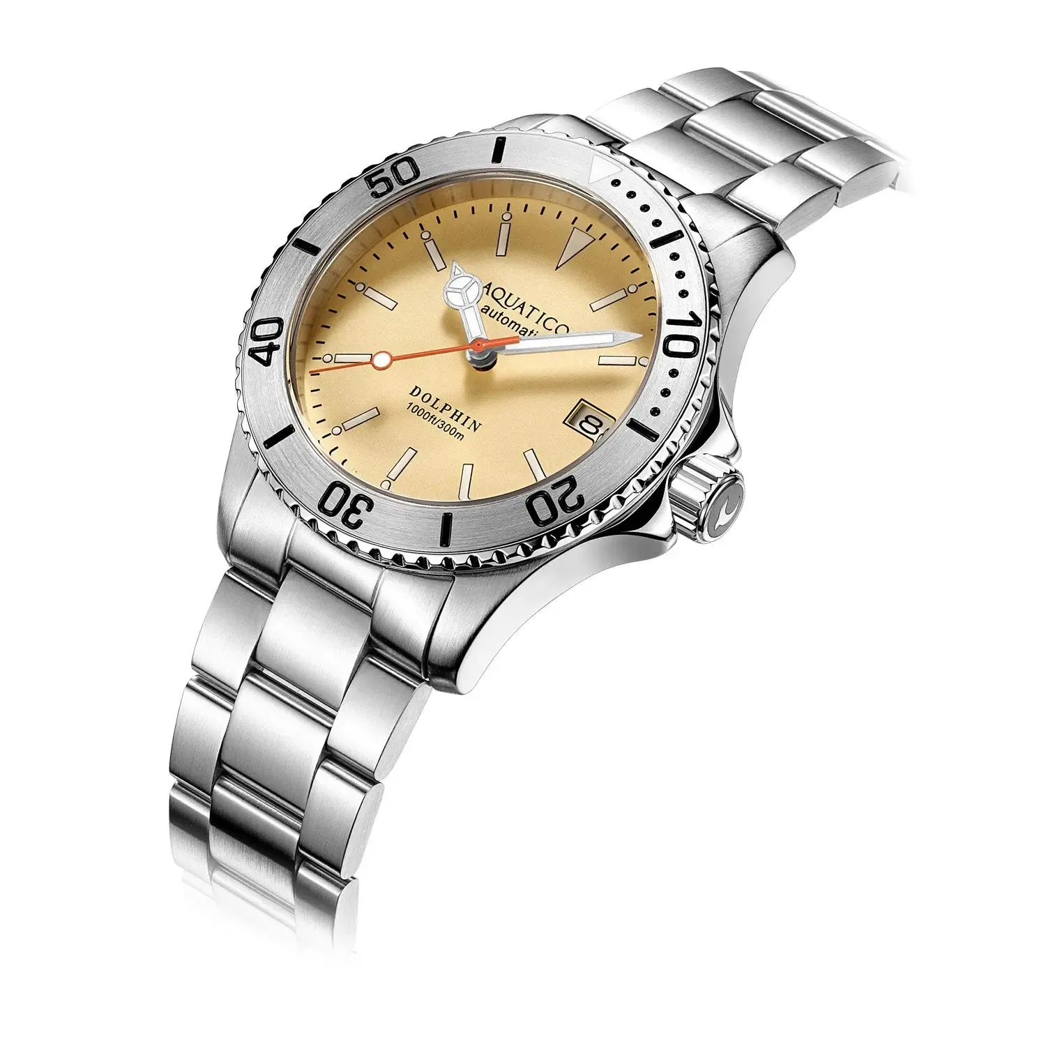 Aquatico Dolphin 38mm Dive Watch Cream Dial (NH35)