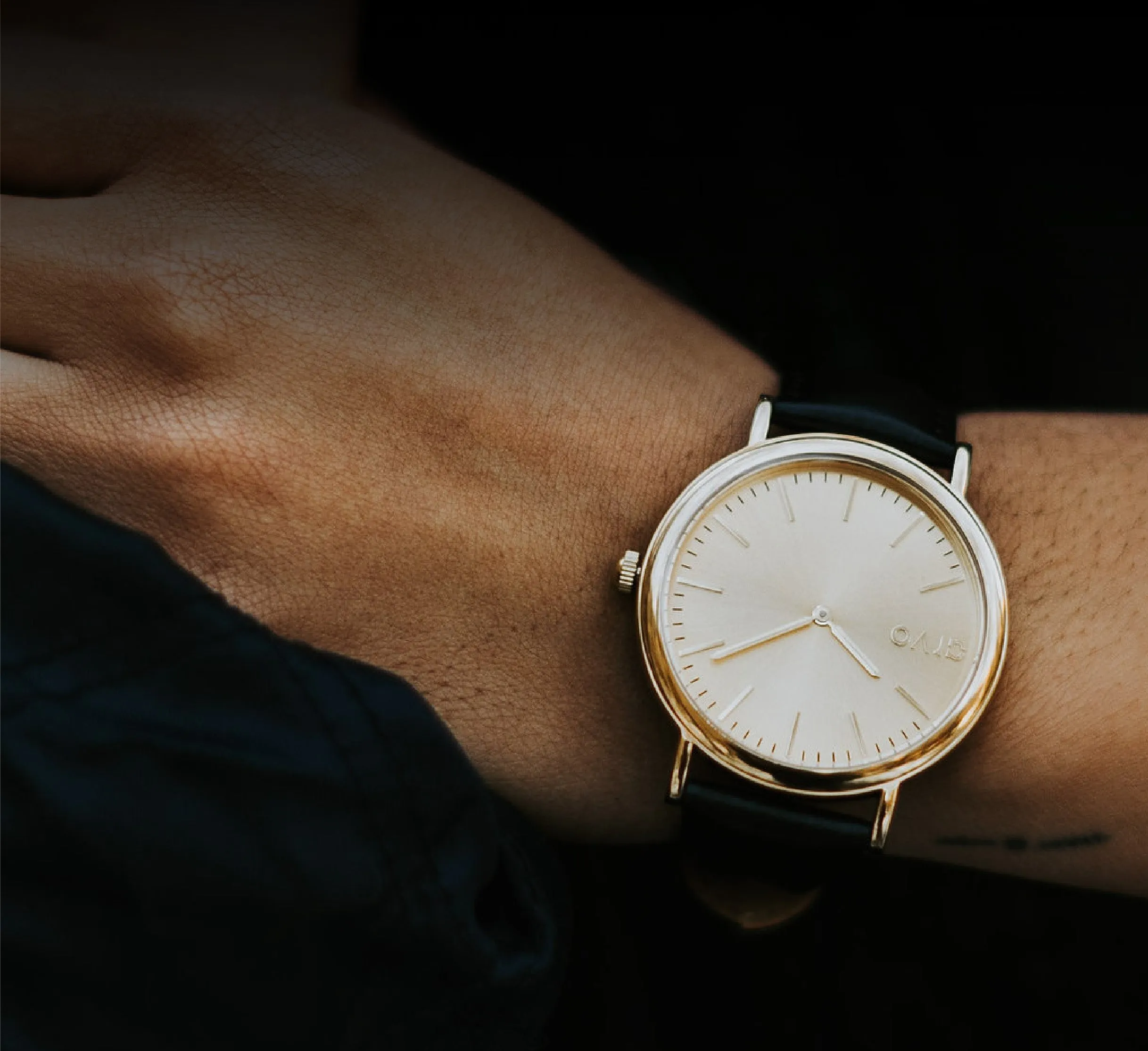 Arvo Gold Time Sawyer Watch - Black Leather