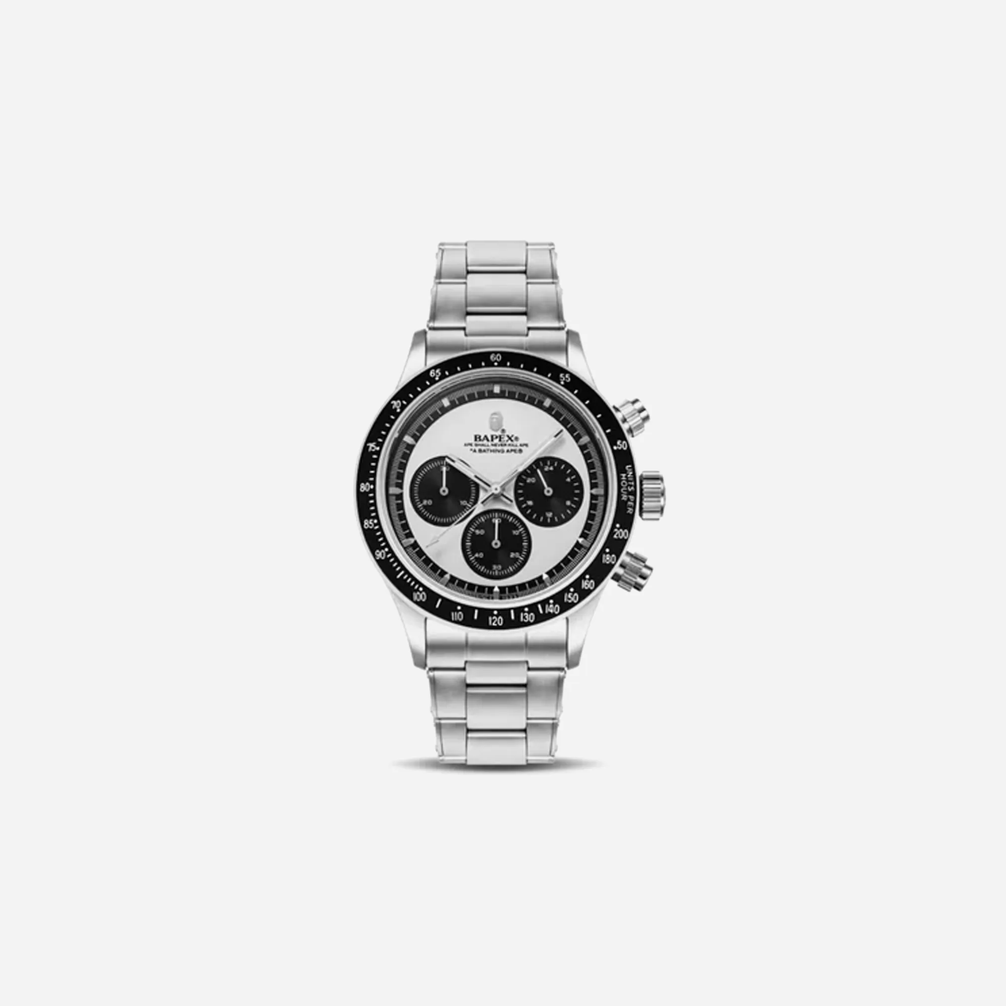 BAPE Classic Type 4 Bapex Watch Silver White