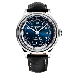 Baume et Mercier Capeland Worldtimer World Time Automatic Blue Dial Men's Watch A10135