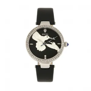 Bertha Nora Leather-Band Watch - Black