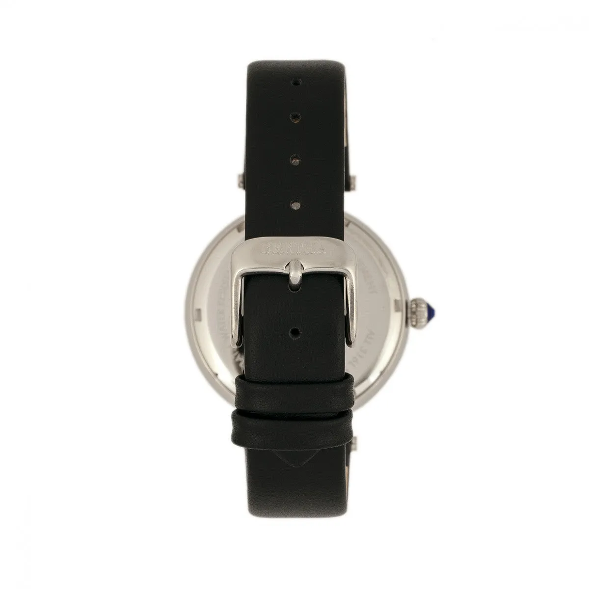 Bertha Nora Leather-Band Watch - Black