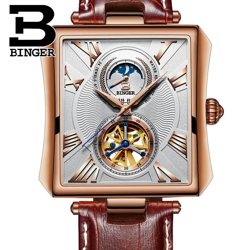 Binger Swiss Square Tourbillon Mechanical Men's Watch B 5071