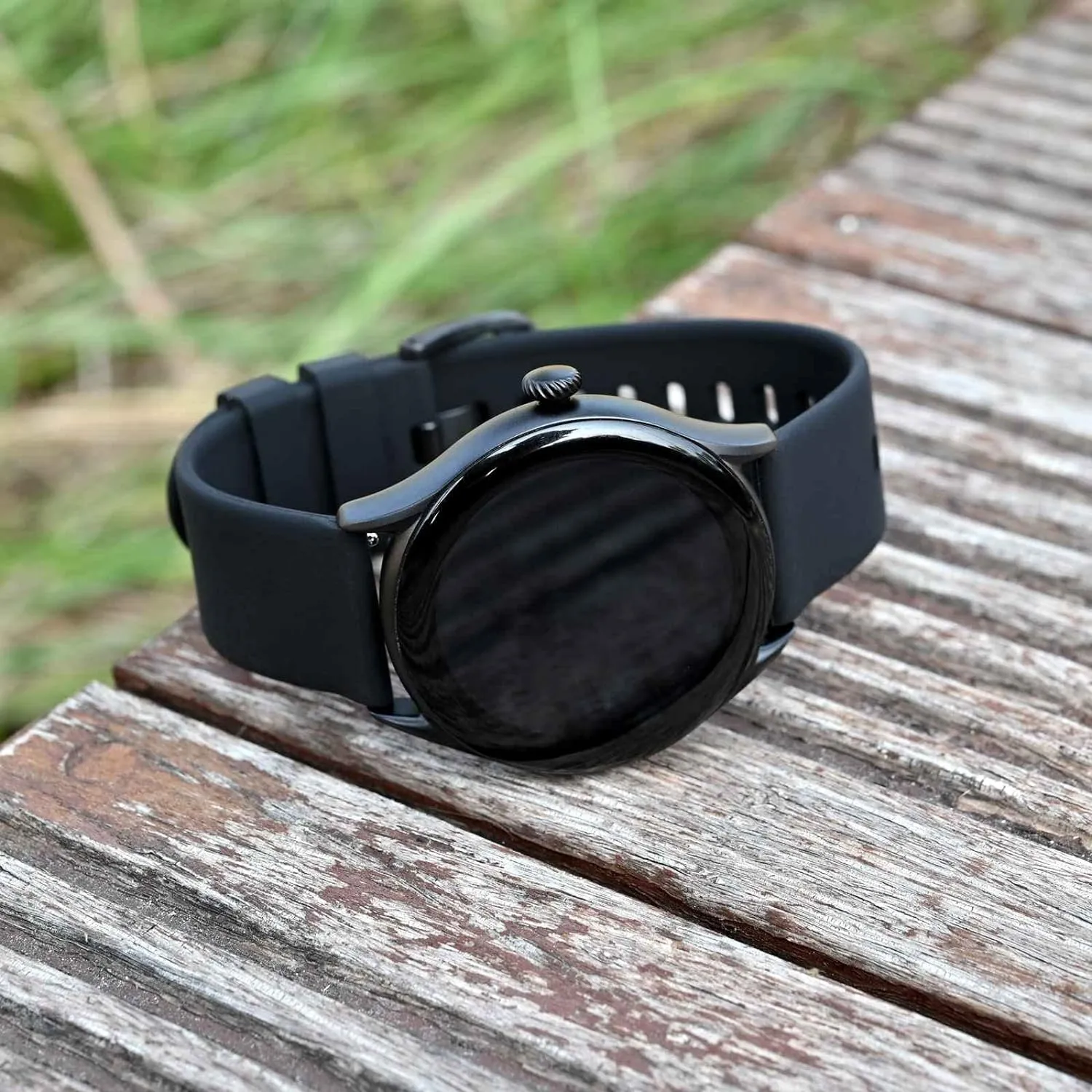 BISONSTRAP Silicone Watch Bands, Slim Watch Straps with Quick Release, 22mm, Black with Black Buckle