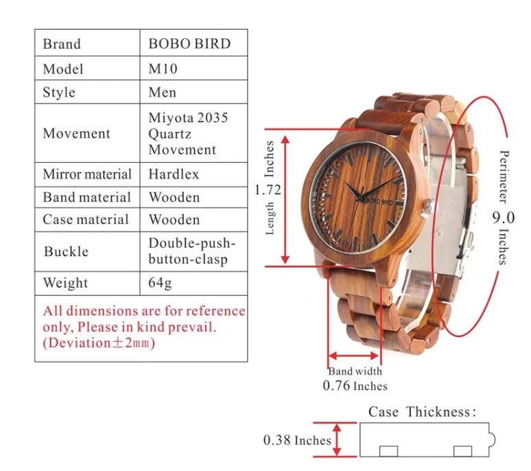 BOBO BIRD FIKKO JAPANESE DESIGN WOODEN WATCH