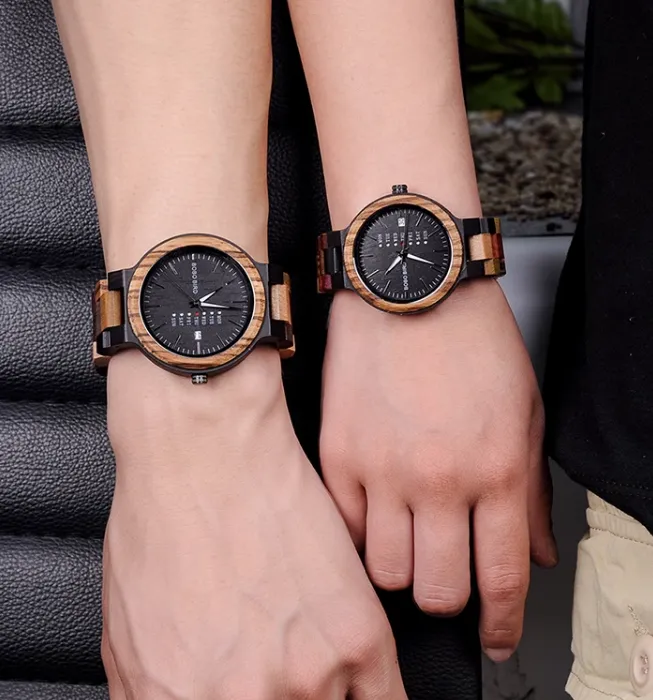 BOBO BIRD HANDMADE WOODEN UNISEX WATCH IN MULTICOLOR