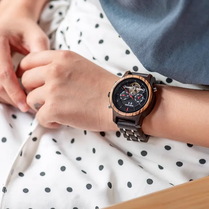 BOBO BIRD MECHANICAL WOODEN UNISEX WATCH