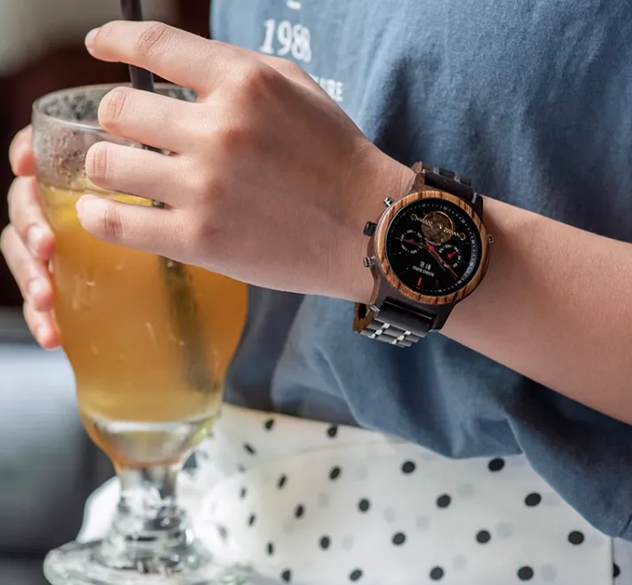BOBO BIRD MECHANICAL WOODEN UNISEX WATCH