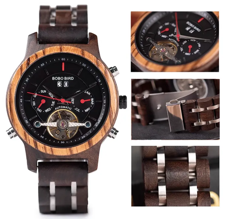BOBO BIRD MECHANICAL WOODEN UNISEX WATCH