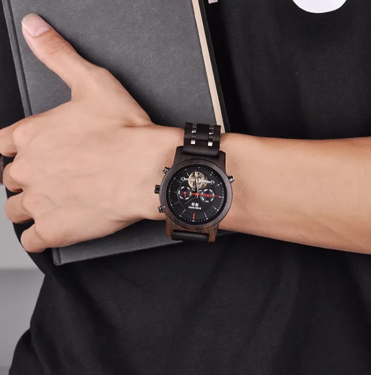 BOBO BIRD MECHANICAL WOODEN UNISEX WATCH