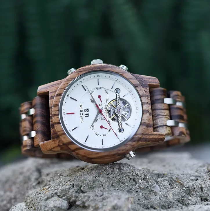 BOBO BIRD MECHANICAL WOODEN UNISEX WATCH
